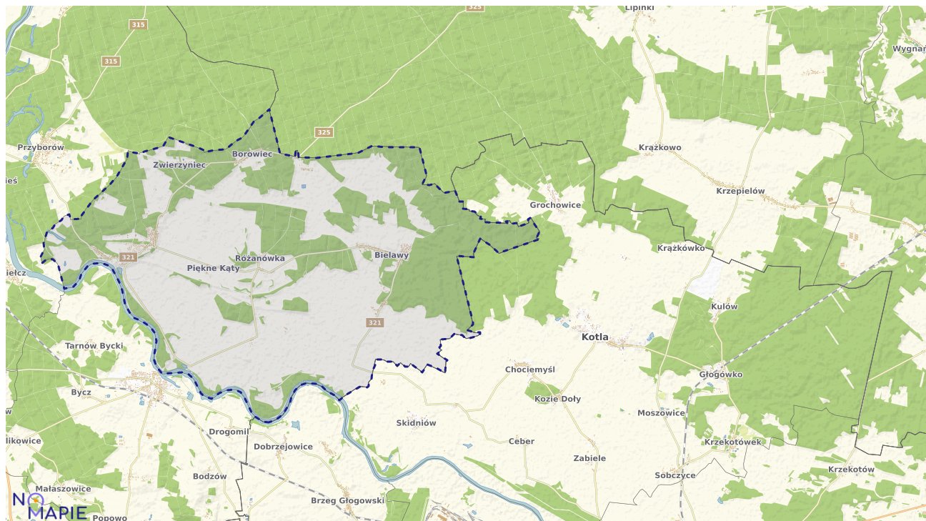 Mapa obszarów ochrony przyrody Siedliska