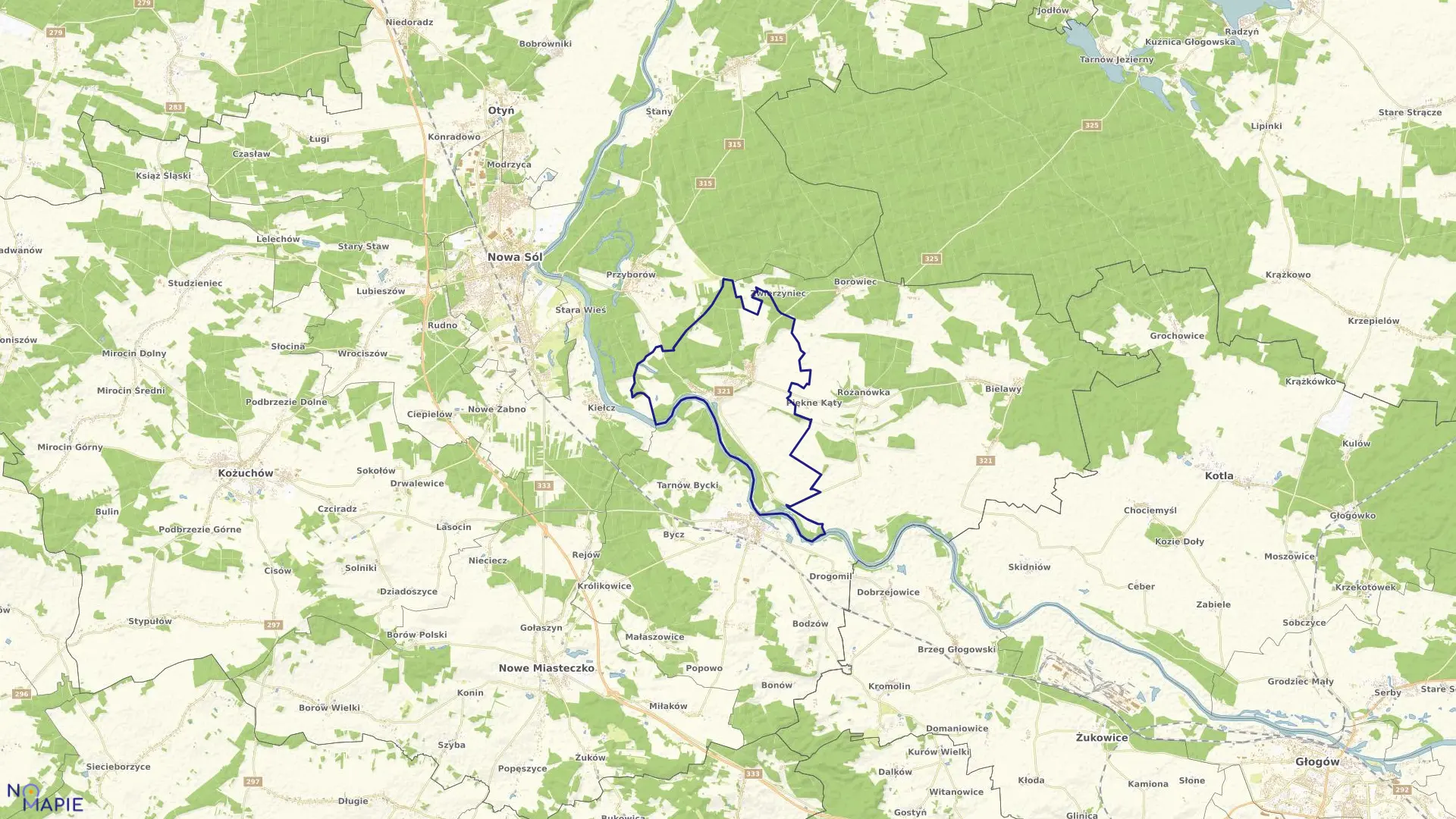 Mapa obrębu SIEDLISKO w gminie Siedlisko